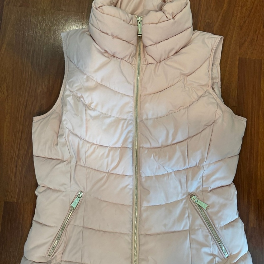 Calvin Klein Blush Pink Satin-Lined Puffer Vest